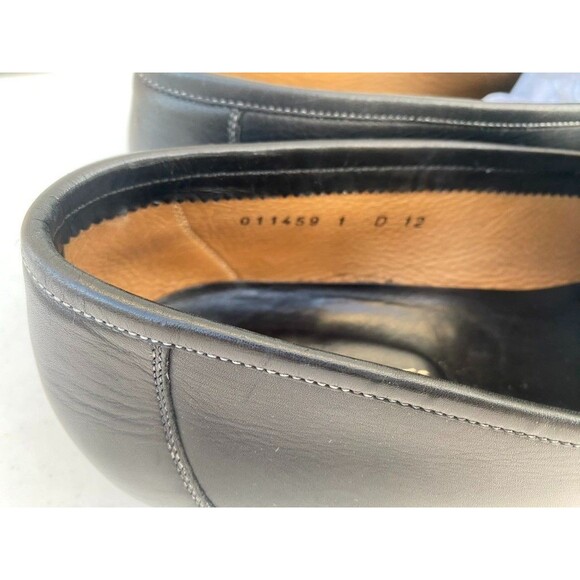 Santoni Black Leather Penny Loafers Made In Italy Dress Slip On Shoes -Size 12 D main image 13